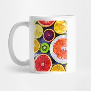 Colorful Citrus Fruits Kiwi Orange Pomegranate - For Fruit Lovers. Mug